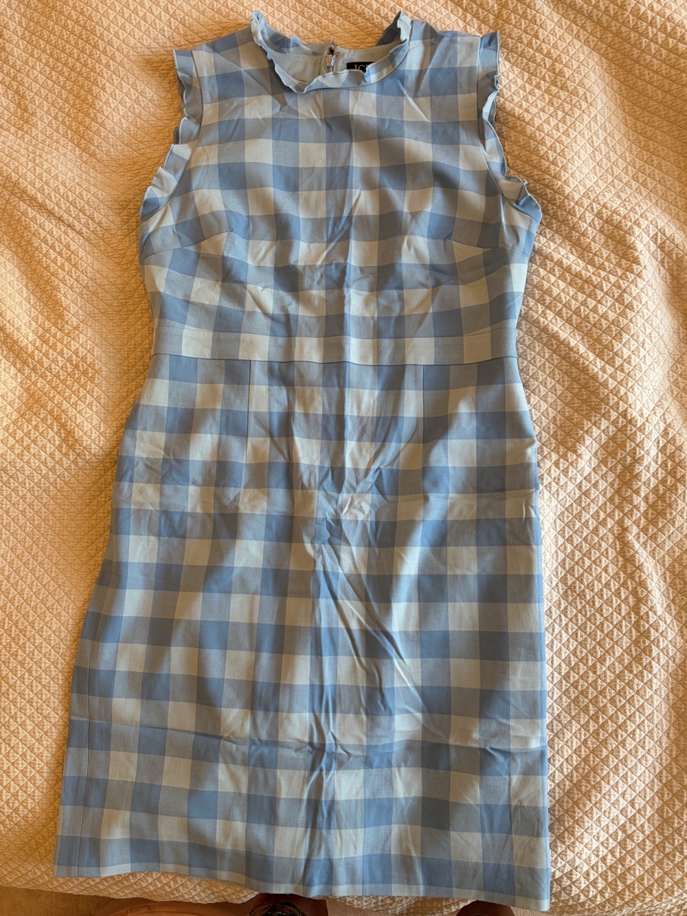 Jcrew Light Blue Gingham Sleeveless Sheath Dress - Picture 2 of 4